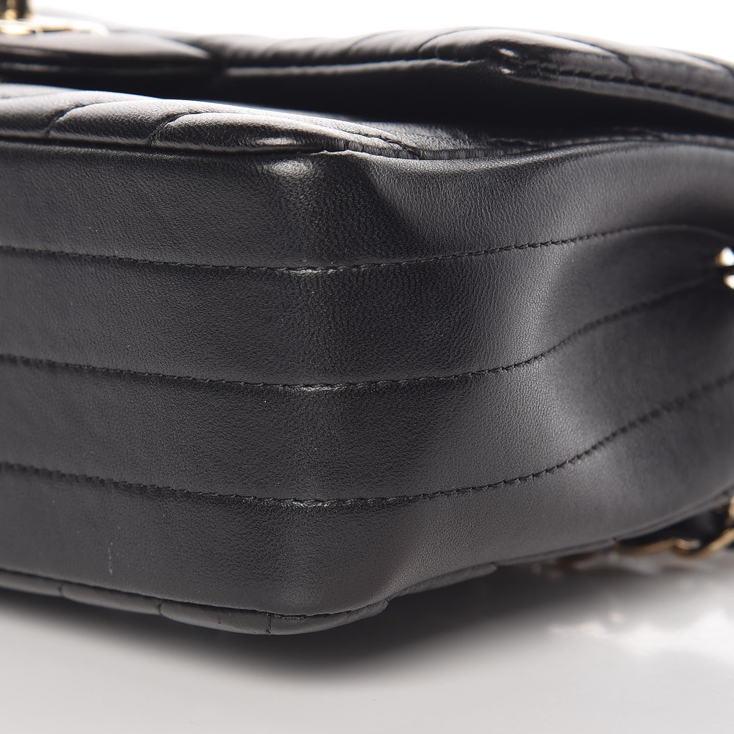 Chanel Lambskin Chevron Quilted Mini Rectangular Flap Black 9 of 9