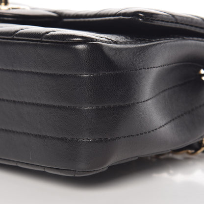 Chanel Lambskin Chevron Quilted Mini Rectangular Flap Black 9 of 9