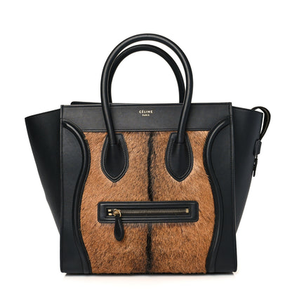 Celine Pony Hair Mini Luggage Brown 1 of 9