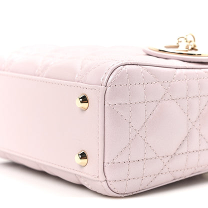Christian Dior Metallic Lambskin Cannage Mini Lady Dior Lotus 10 of 11