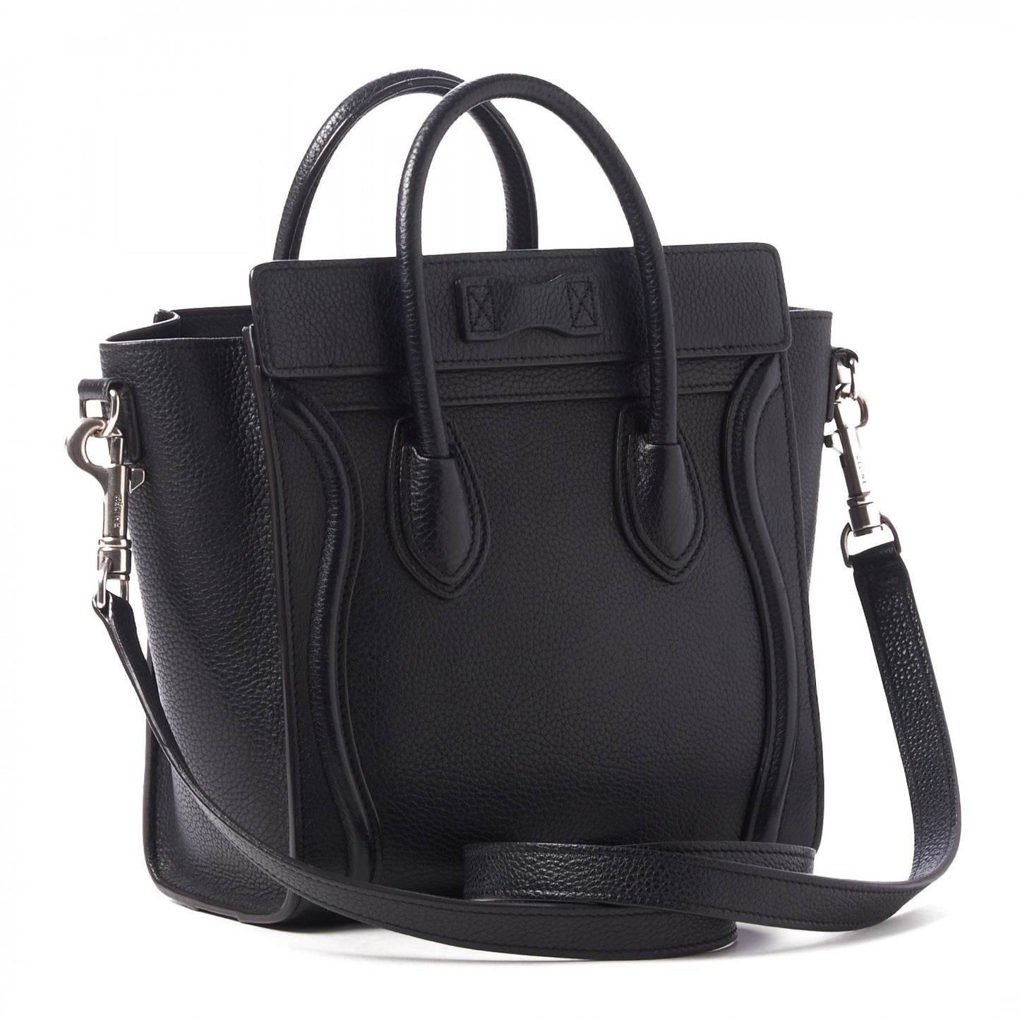 Drummed Calfskin Nano Luggage Black