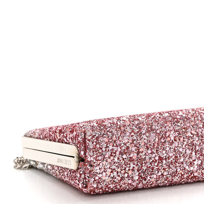 Jimmy Choo Coarse Glitter Celeste Clutch Pink Silver 8 of 9