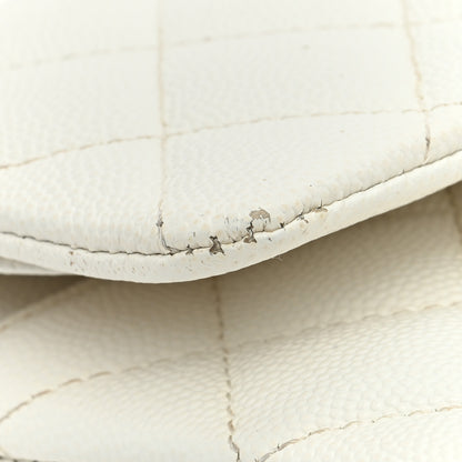 Chanel Caviar Quilted Medium Double Flap White 10 of 16