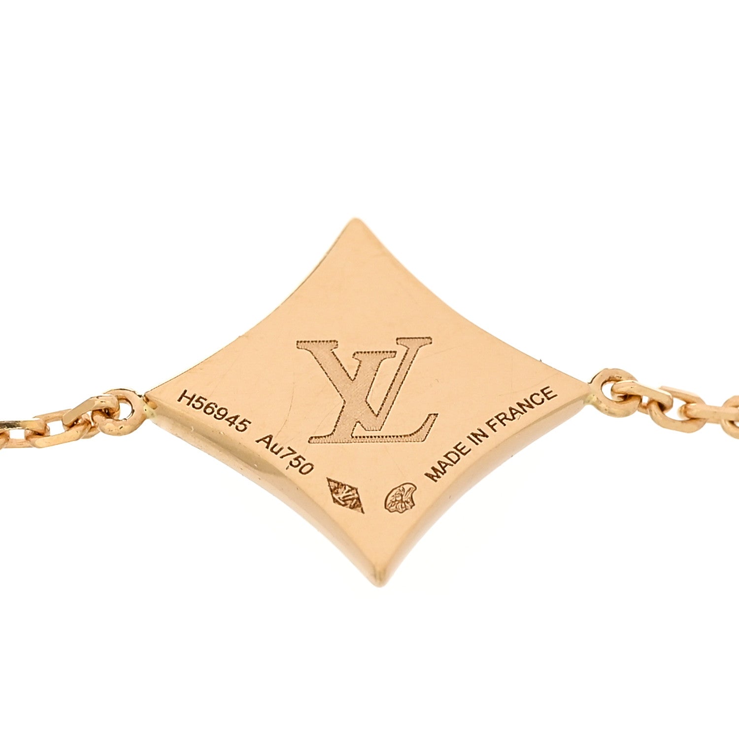 Louis Vuitton 18K Yellow Gold Diamond Amazonite Color Blossom BB Star Bracelet 3 of 4