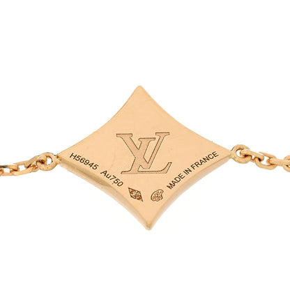 Louis Vuitton 18K Yellow Gold Diamond Amazonite Color Blossom BB Star Bracelet 3 of 4