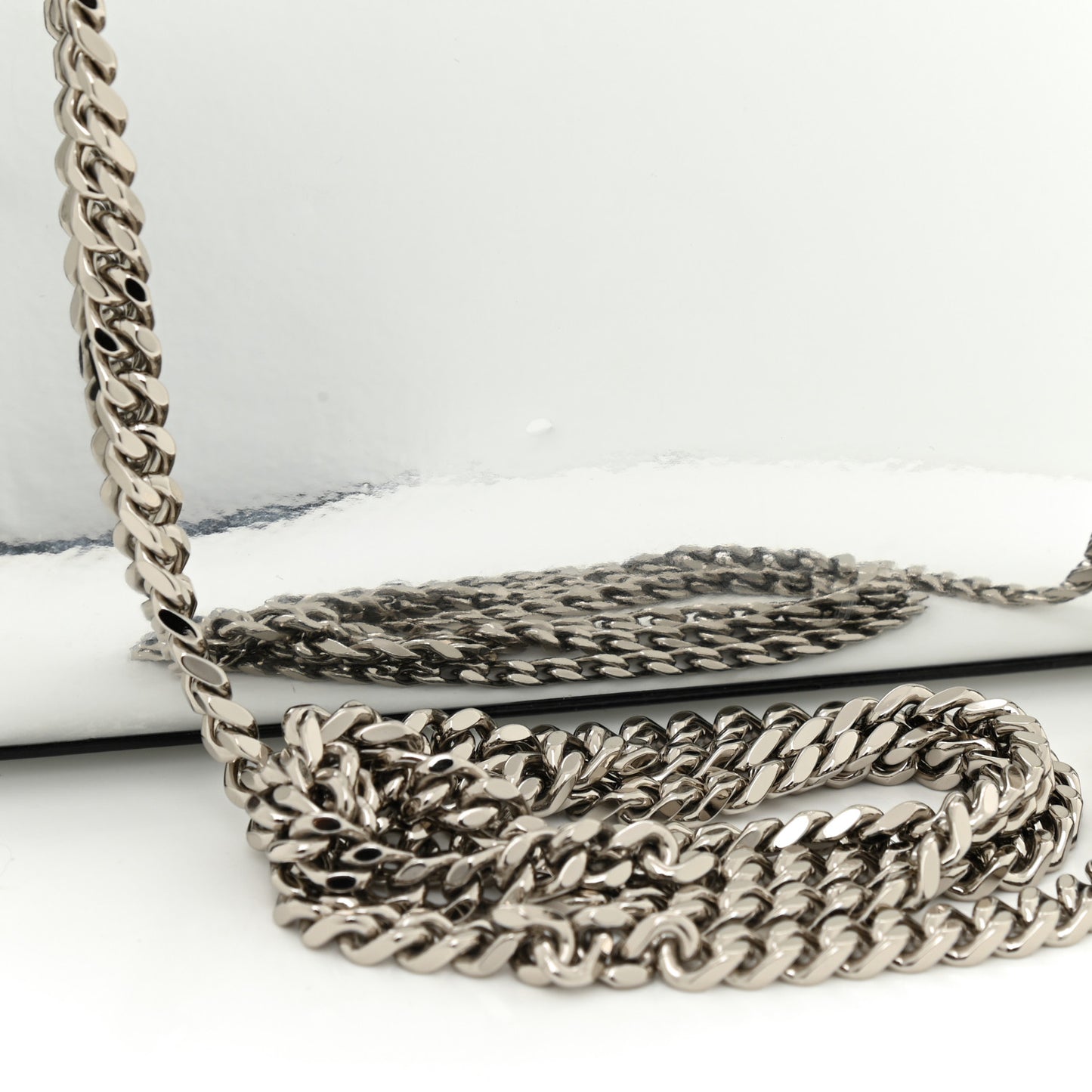 Vinyl Mirror Small Classic Monogram Kate Satchel Argento