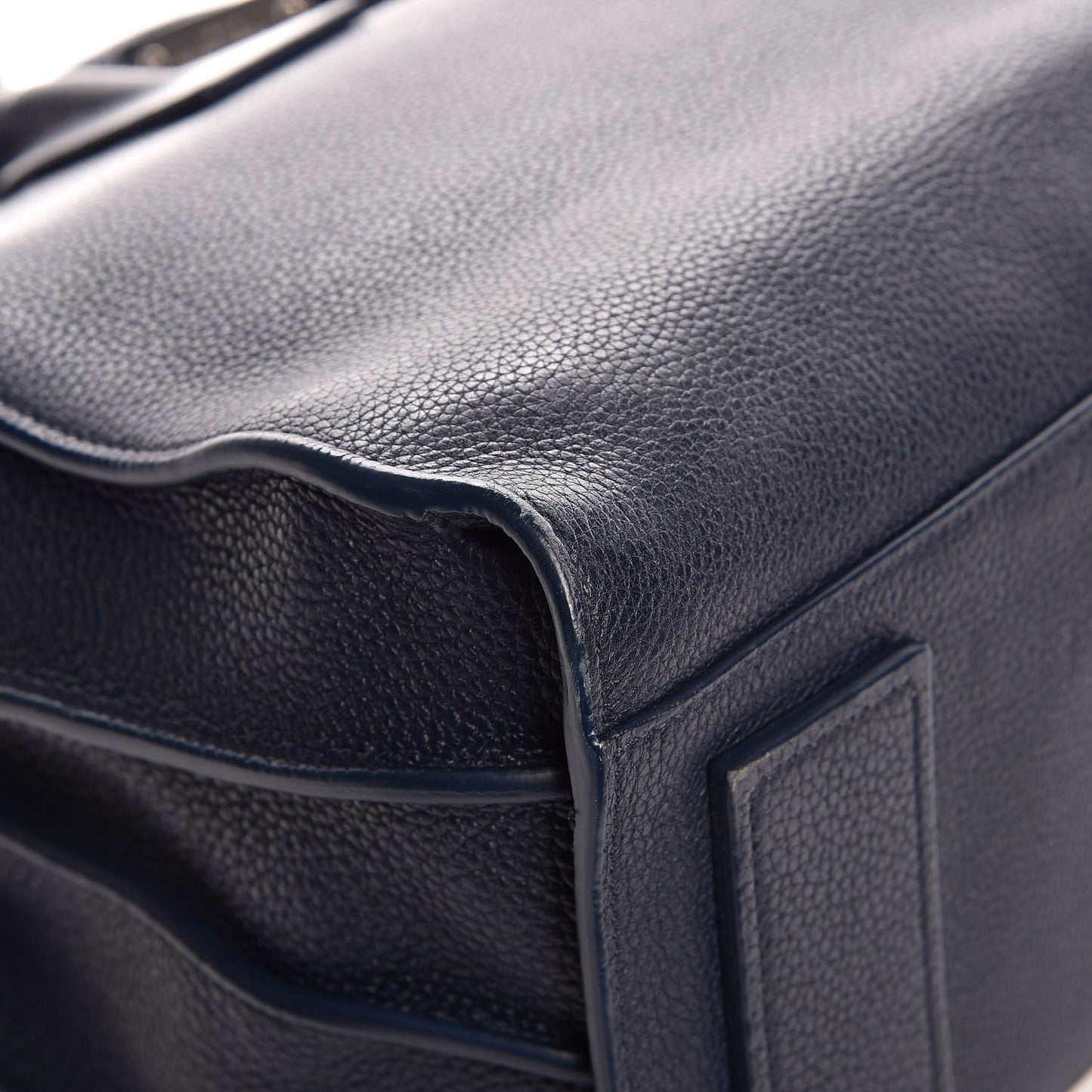 Grained Calfskin Small Supple Sac De Jour Navy