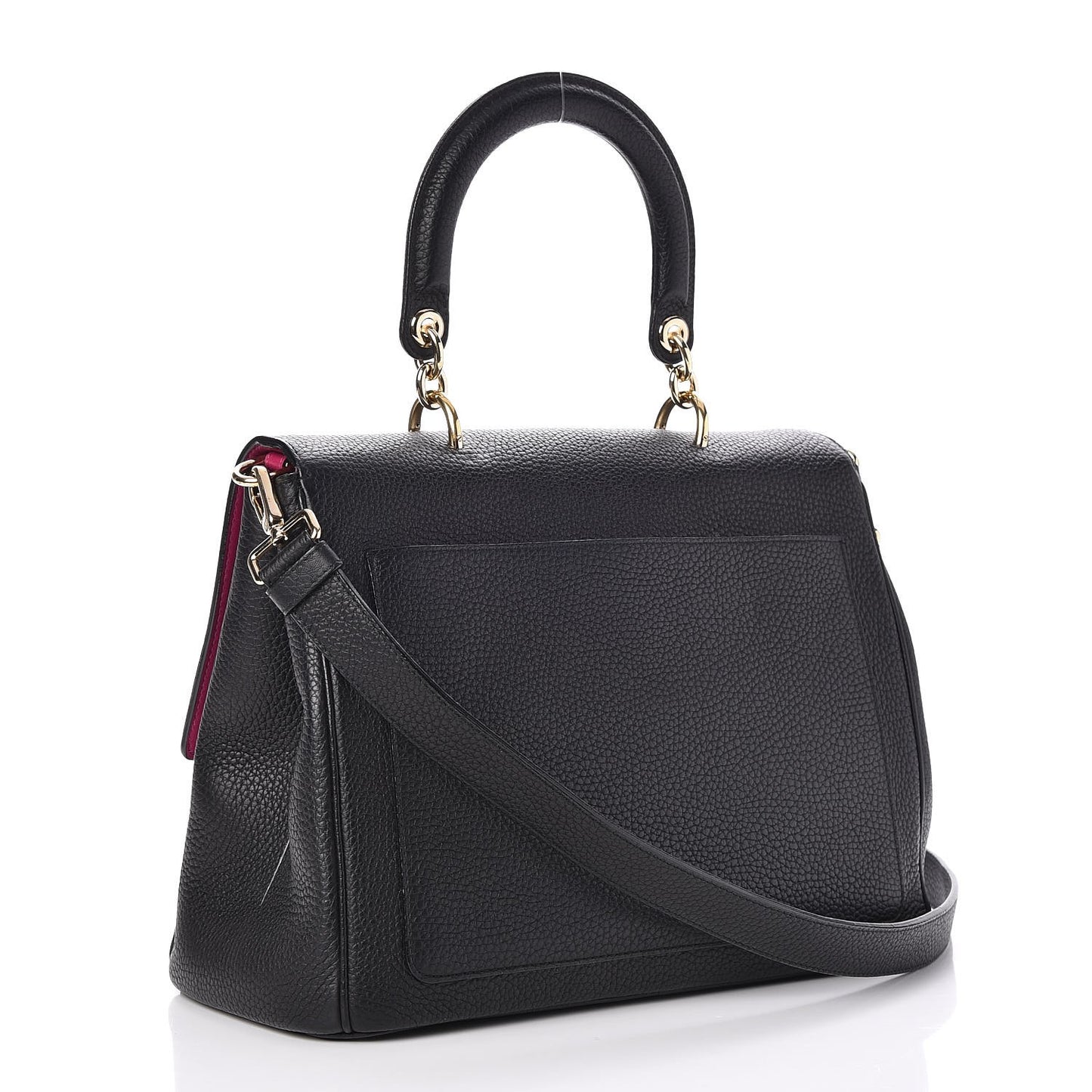 Bullcalf Medium Be Dior Flap Black Fraise