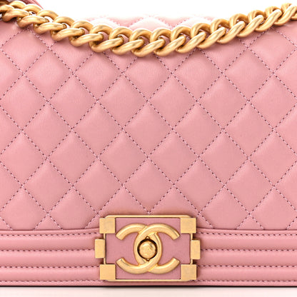 Chanel Metallic Calfskin Quilted Medium Boy Flap Pink 8 of 10