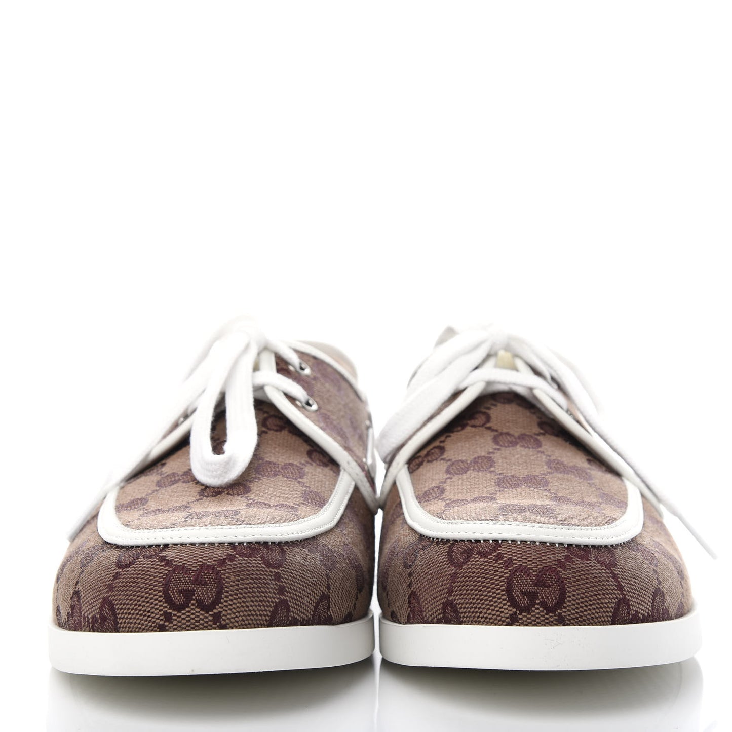 Monogram Mens Boat Shoes 9 Sahara Rubino White