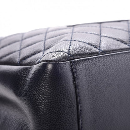 Chanel Caviar Quilted Grand Shopping Tote GST Dark Navy Blue 10 of 14