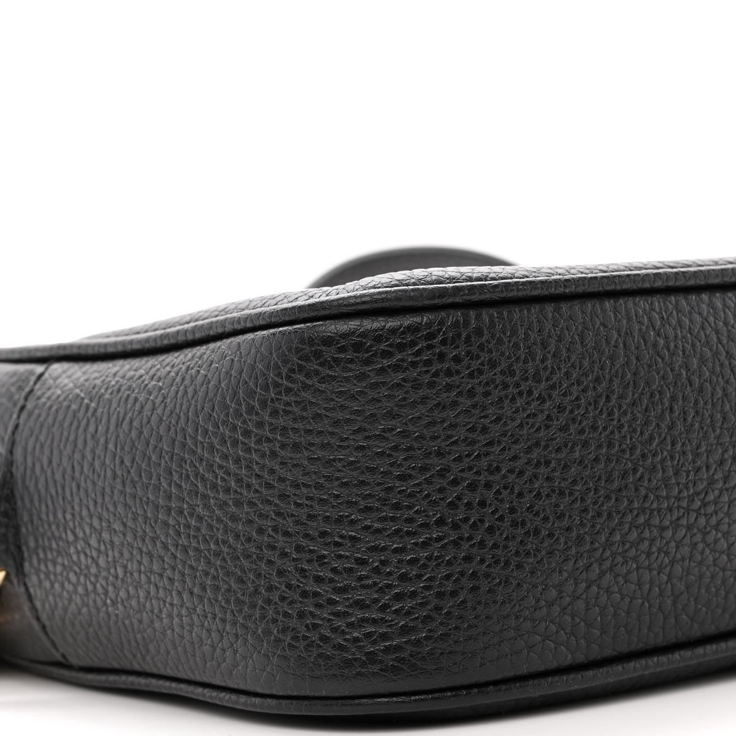 Pebbled Calfskin Small Soho Disco Bag Black