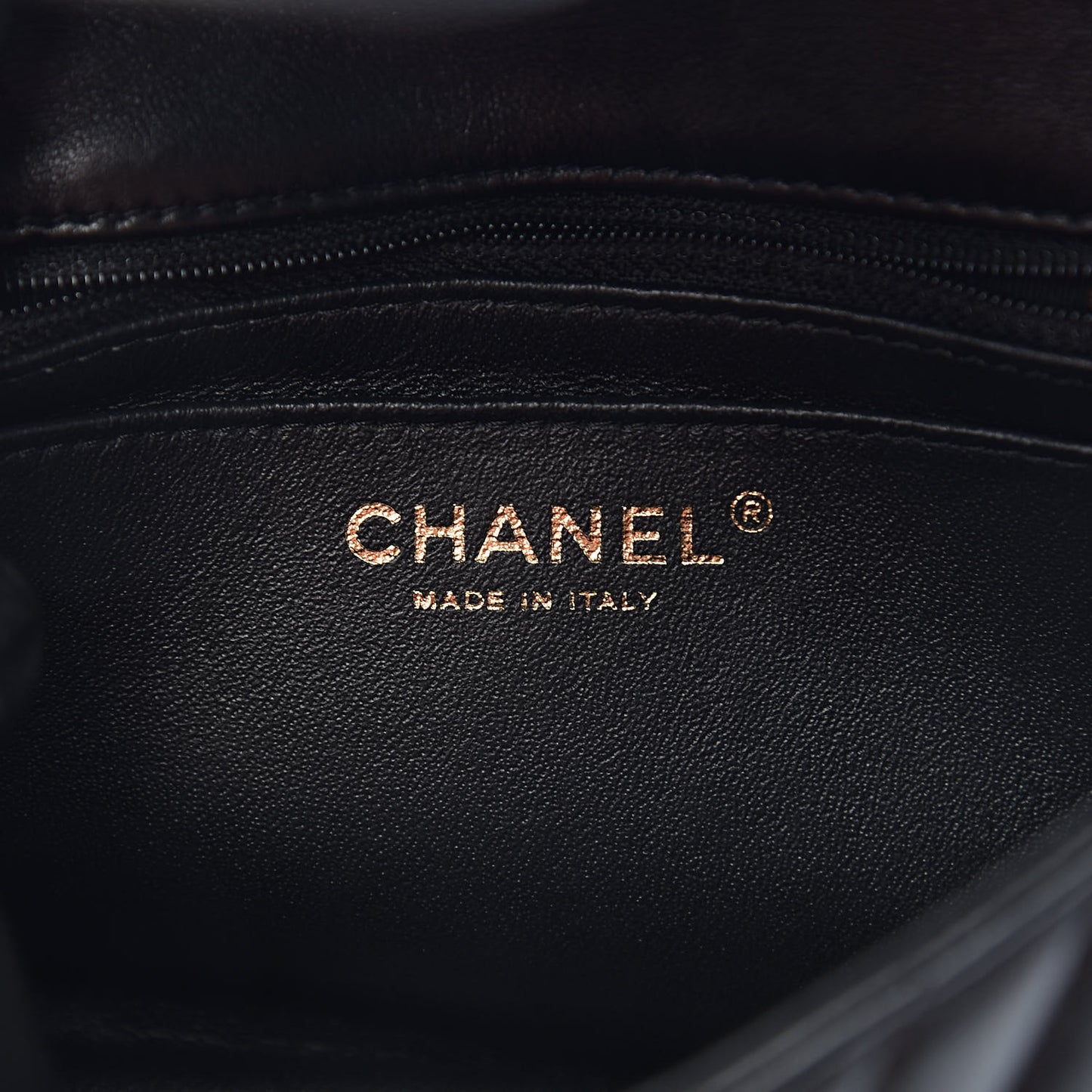 Lambskin Chevron Quilted Mini Square Flap Black