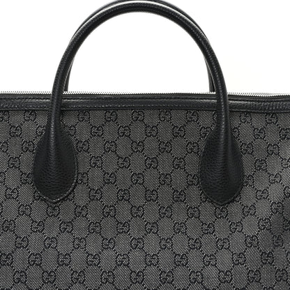 Gucci Denim Monogram Large Tote Black 8 of 12