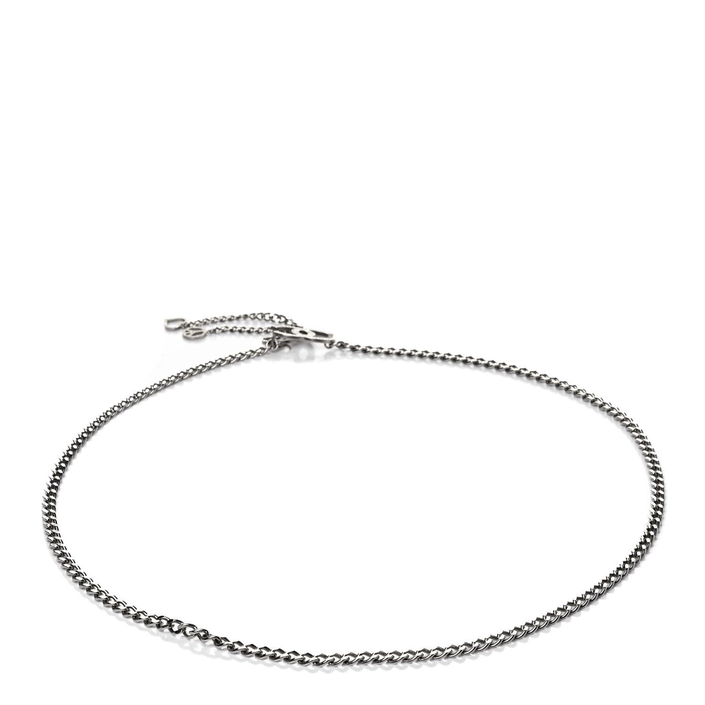 Enamel CC Chain Logo Belt Silver