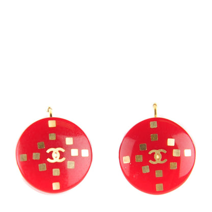 Chanel Resin CC Clip On Earrings Red 1 of 4