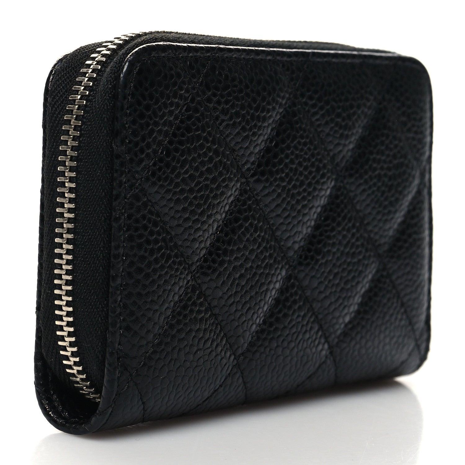 Chanel Caviar Quilted Zip Coin Purse Black 3 of 8