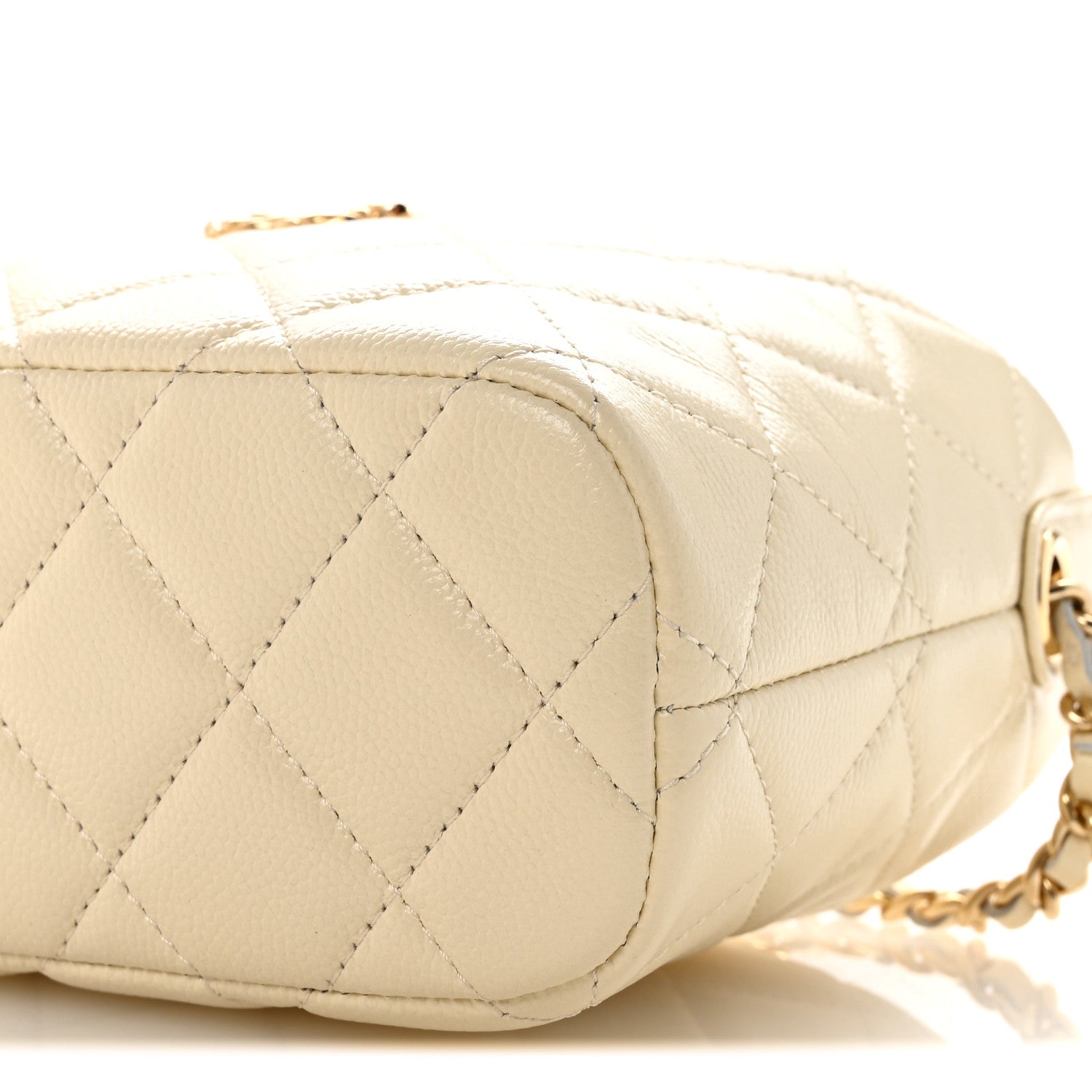 Chanel Caviar Quilted Hobo Clutch With Chain White 10 of 11