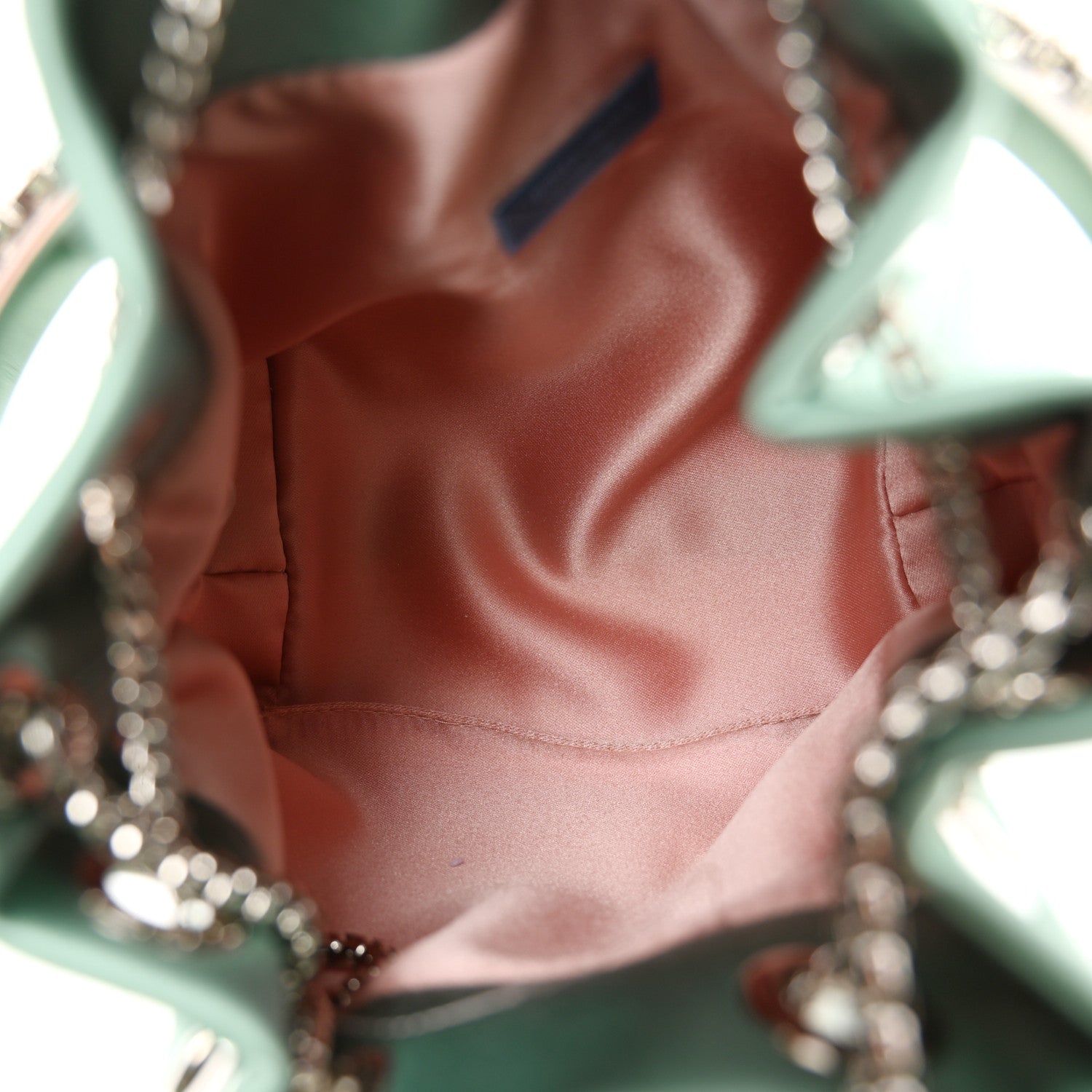 Jimmy Choo Satin  Crystal Embellished Bon Bon Bucket Bag Celeste 5 of 10