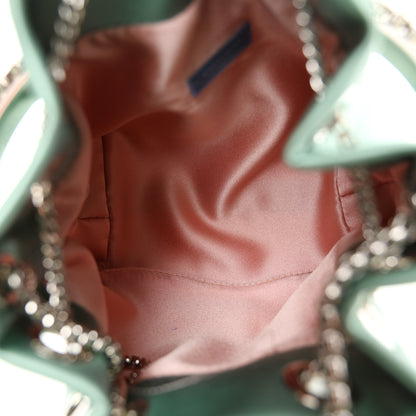 Jimmy Choo Satin  Crystal Embellished Bon Bon Bucket Bag Celeste 5 of 10