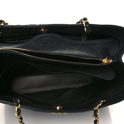 Chanel Caviar Quilted Chain Shopping Tote Black 5 of 9