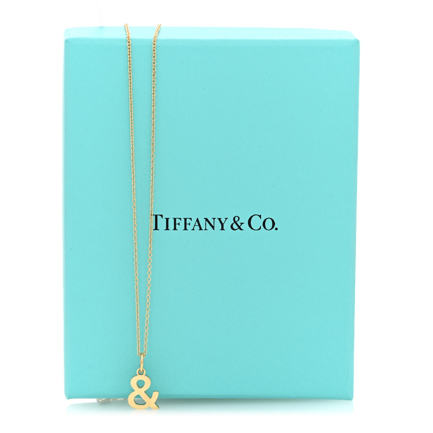 Tiffany 18K Yellow Gold Ampersand Pendant Necklace 5 of 5