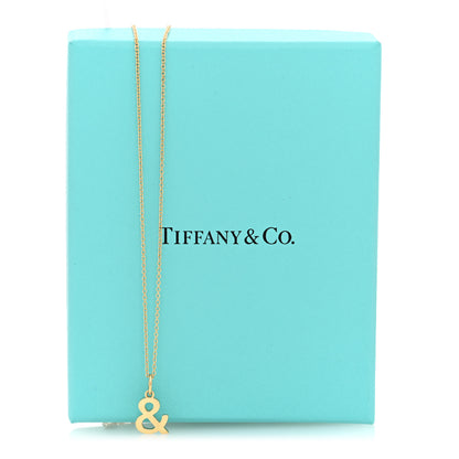 Tiffany 18K Yellow Gold Ampersand Pendant Necklace 5 of 5