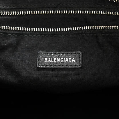 Balenciaga Agneau Classic Silver Hardware City Logo Strap Black White 7 of 9