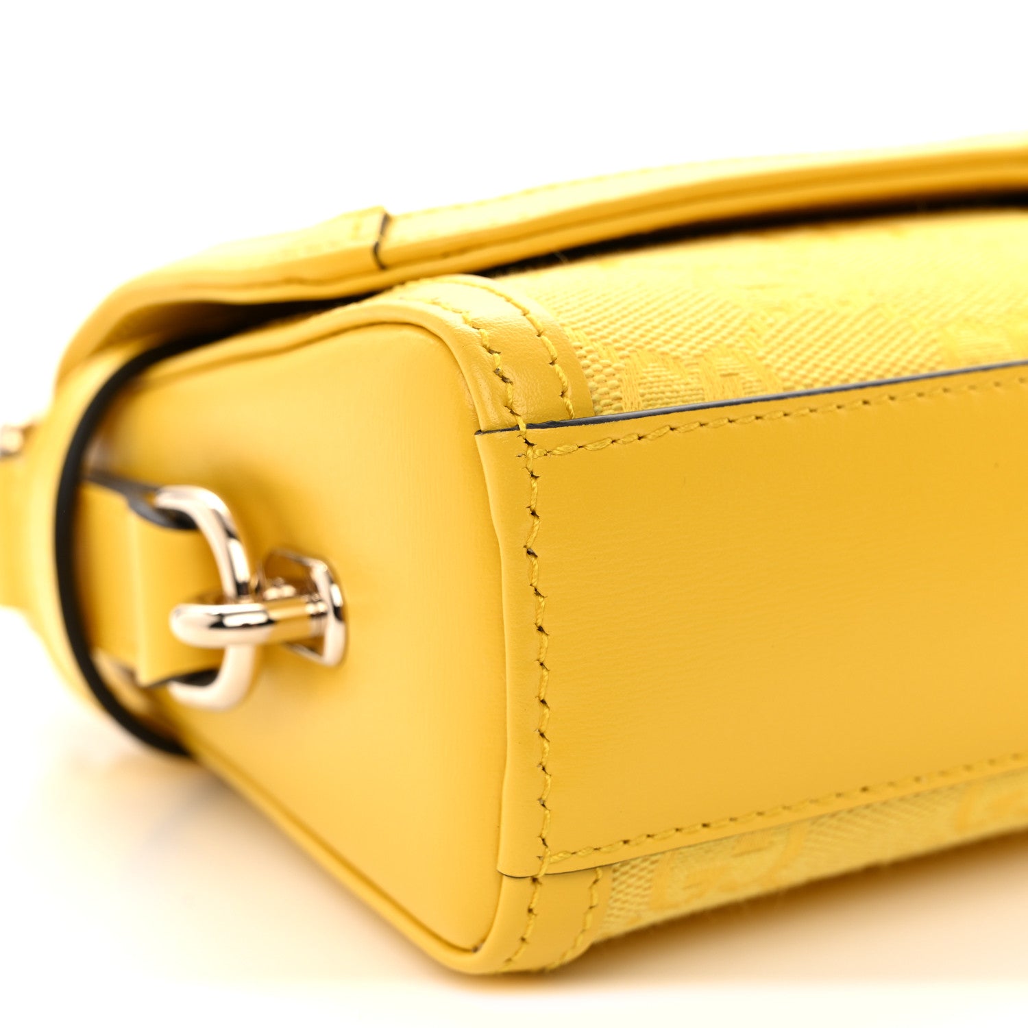 Gucci GG Monogram Textured Dollar Calfskin Small Luce Shoulder Bag Yellow 9 of 11
