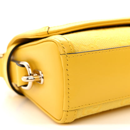 Gucci GG Monogram Textured Dollar Calfskin Small Luce Shoulder Bag Yellow 9 of 11