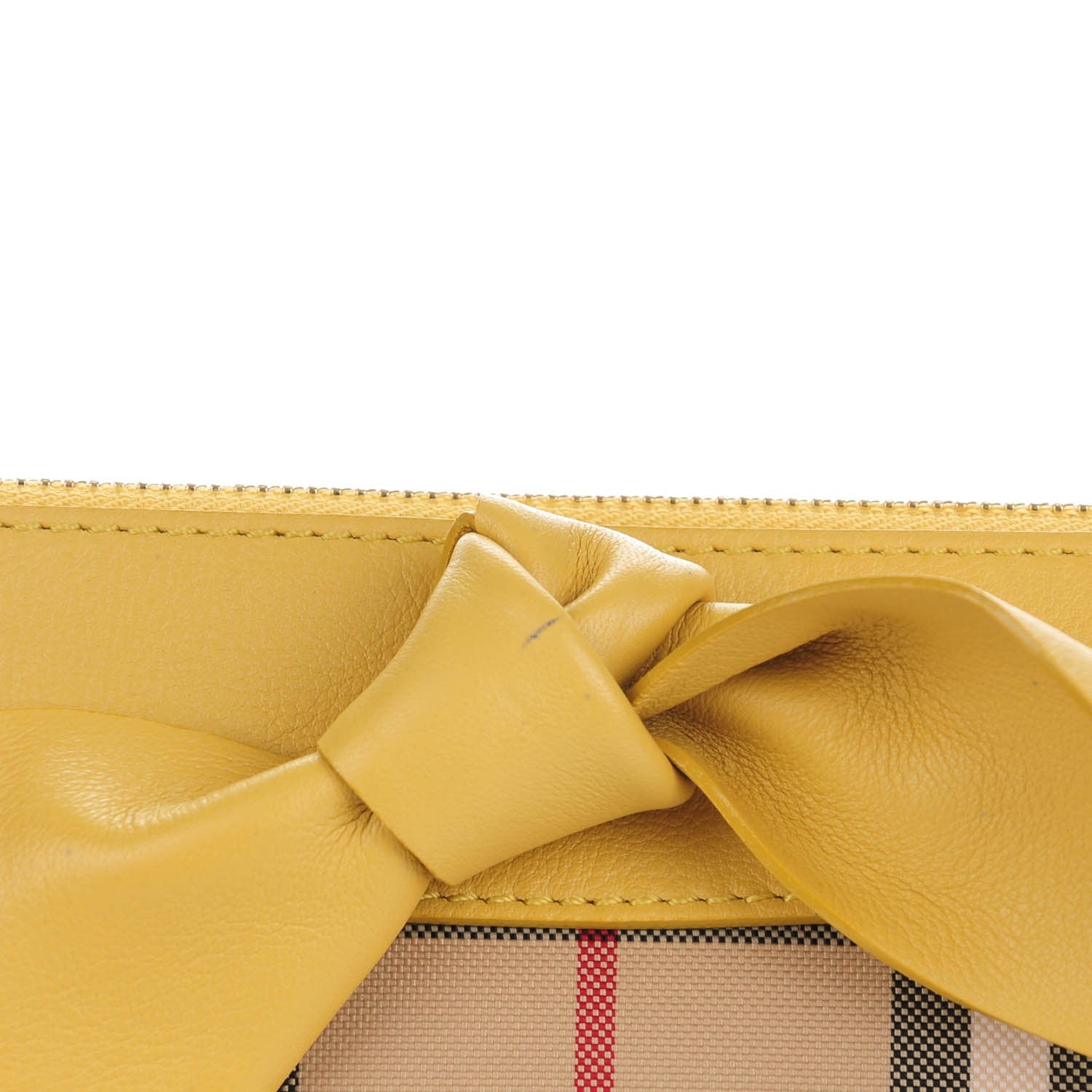 Burberry Horseferry Check Natural Knot Peyton Crossbody Clutch Bag Yellow 9 of 9