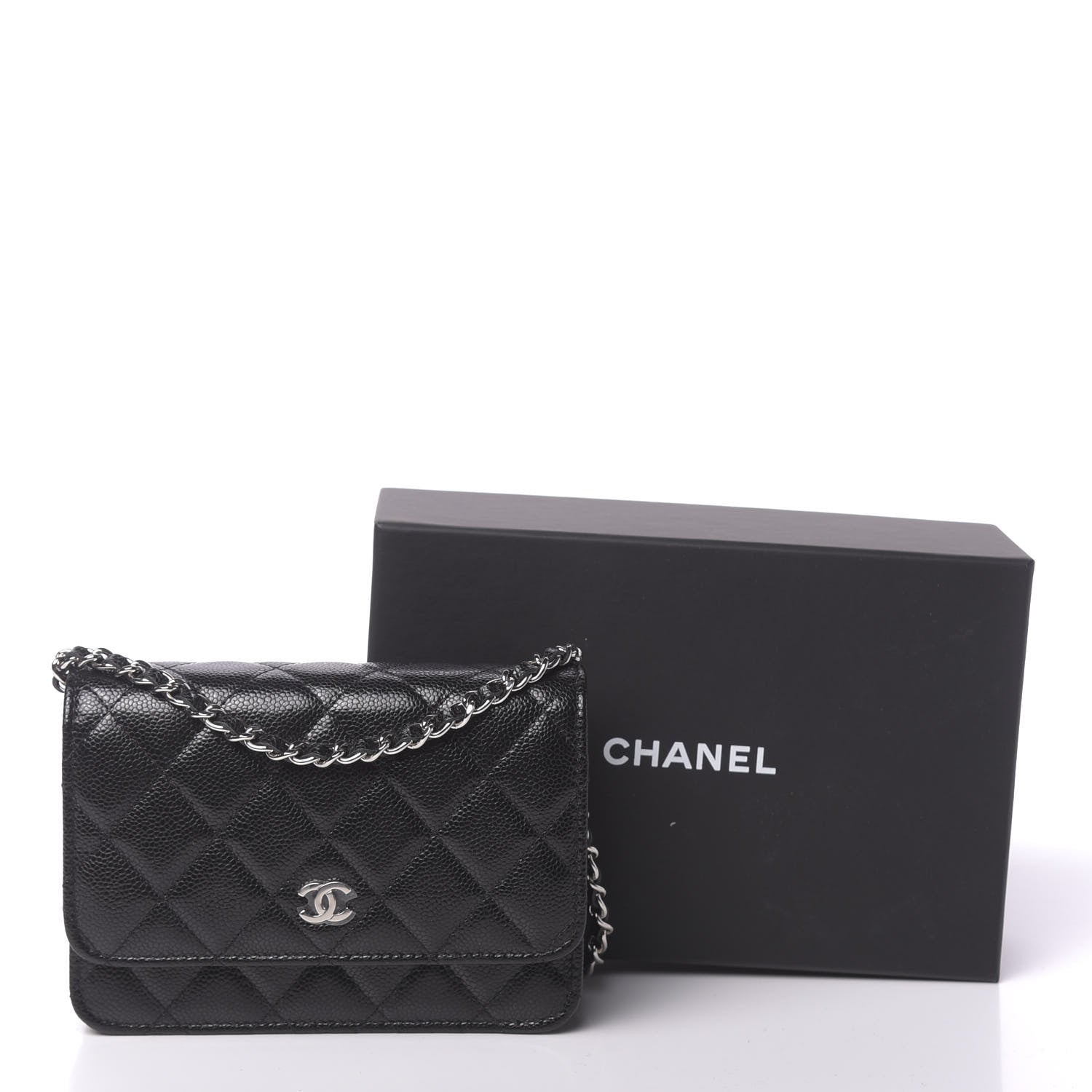 Chanel Caviar Quilted Mini Wallet On Chain WOC Black 11 of 11