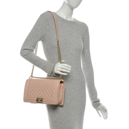 Chanel Patent Quilted New Medium Boy Flap Light Pink 2 of 7