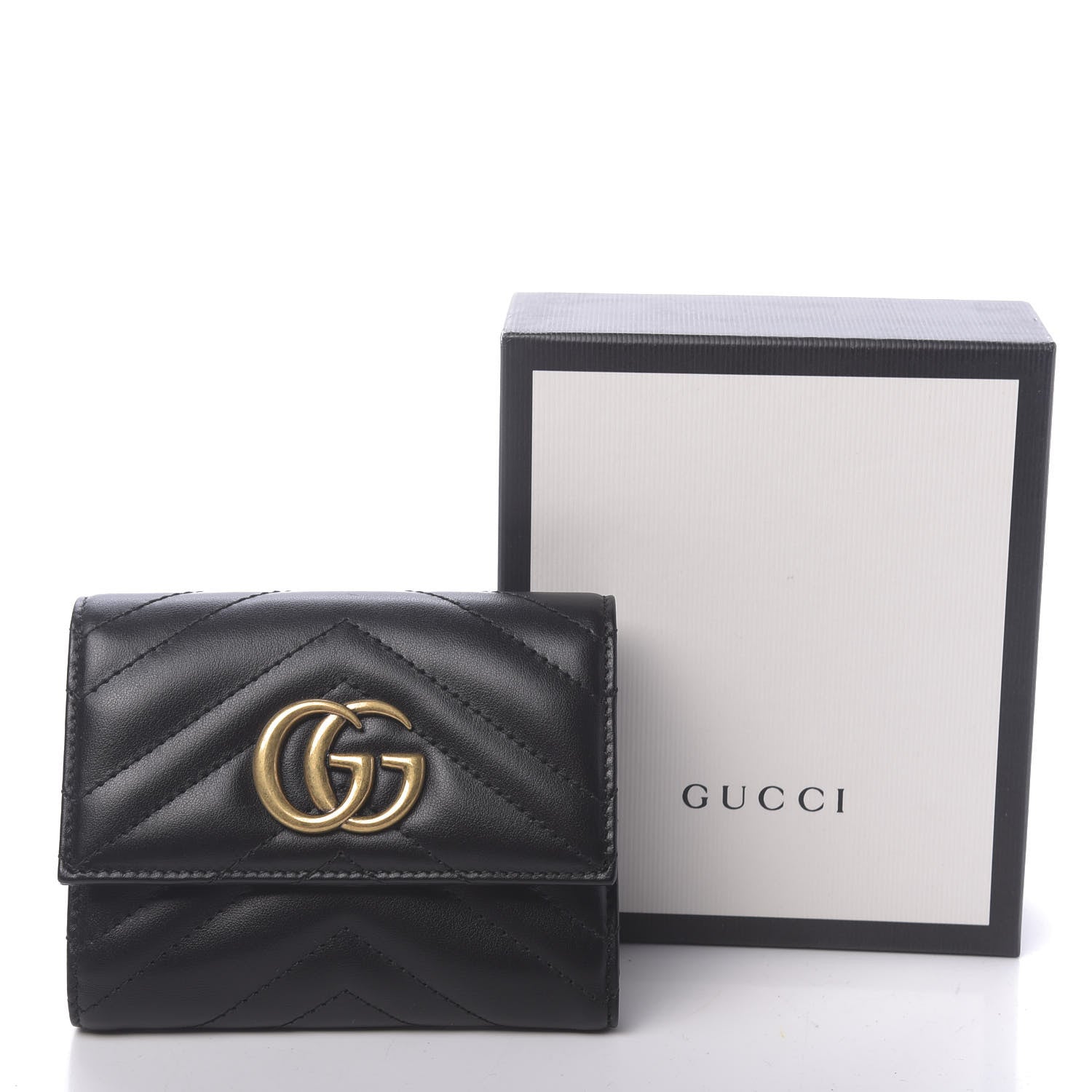 Gucci Calfskin Matelasse GG Marmont Wallet Black 8 of 8