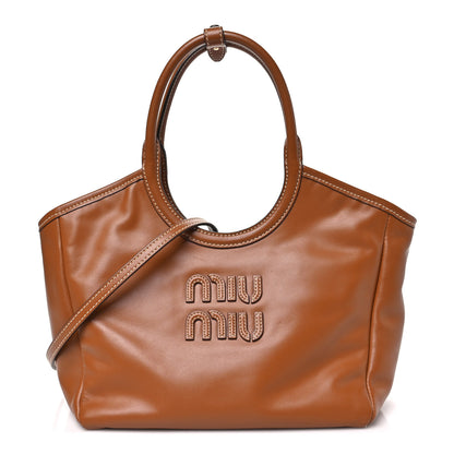 Miu Miu Soft Calf Softy Small Ivy Tote Bag Caramel 1 of 9