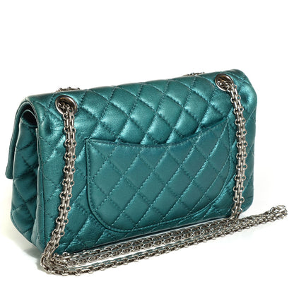 Chanel Metallic Calfskin 2.55 Reissue 225 Flap Turquoise 3 of 8