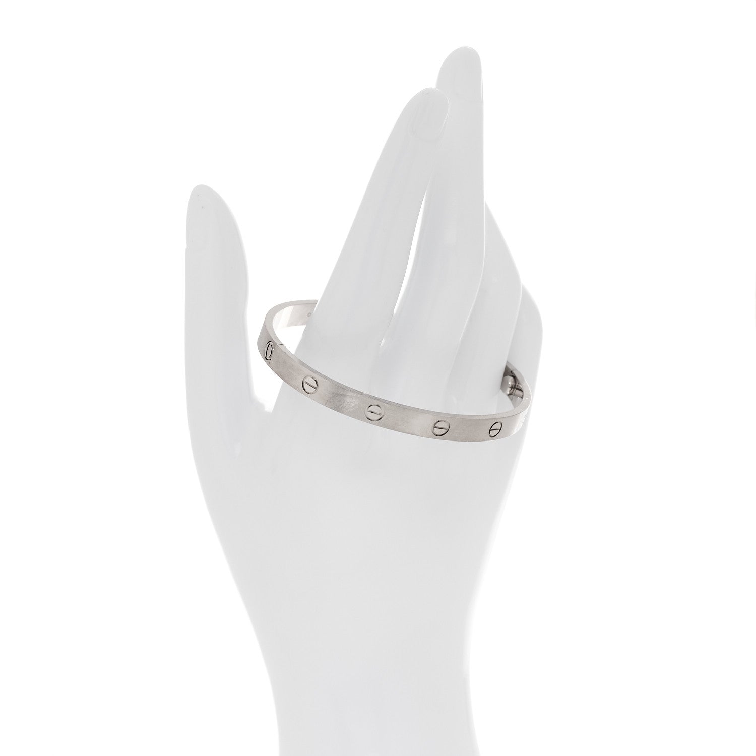 Cartier 18K White Gold Brushed Finish LOVE Bracelet 19 2 of 10