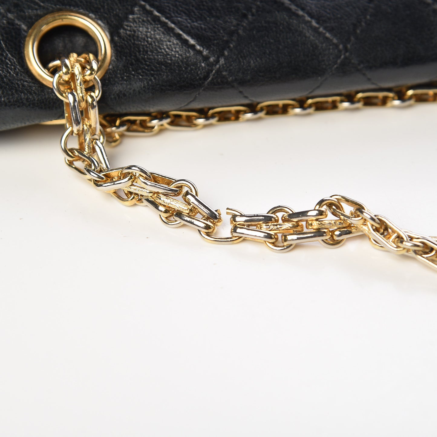 Lambskin Quilted Medium Double Flap Bijoux Chain Black