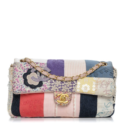 Chanel Fabric Patchwork Medium Flap Bag Pink 1 of 9