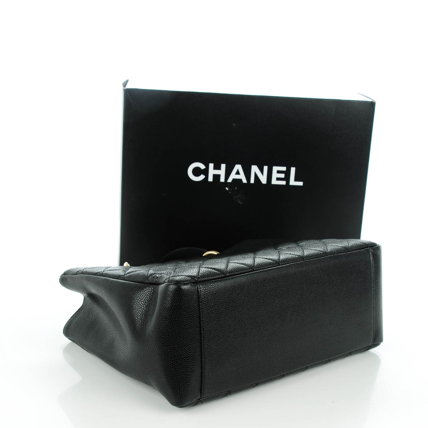 Caviar Quilted Grand Shopping Tote GST Black