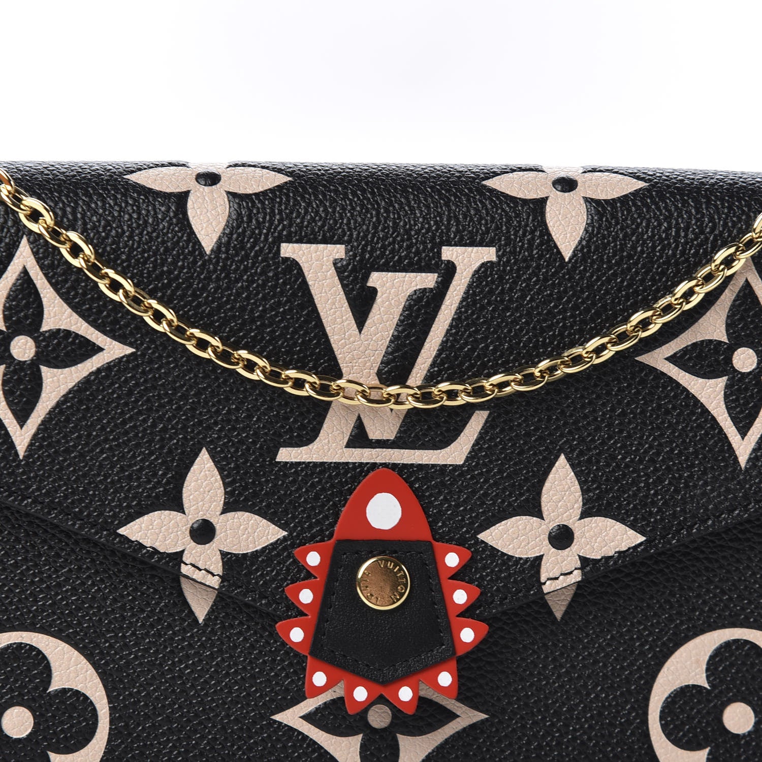 Louis Vuitton Empreinte Monogram Giant Crafty Pochette Felicie Black Creme 9 of 10