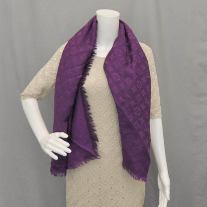 Louis Vuitton Wool Silk Monogram Shawl 2 of 5