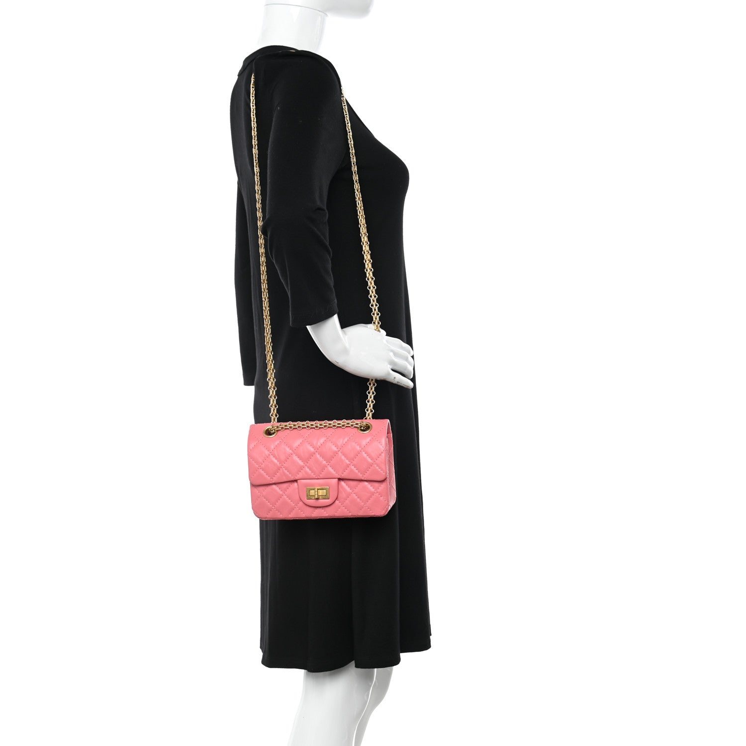 Chanel Aged Calfskin Quilted 2.55 Reissue Mini Flap Coral 2 of 11