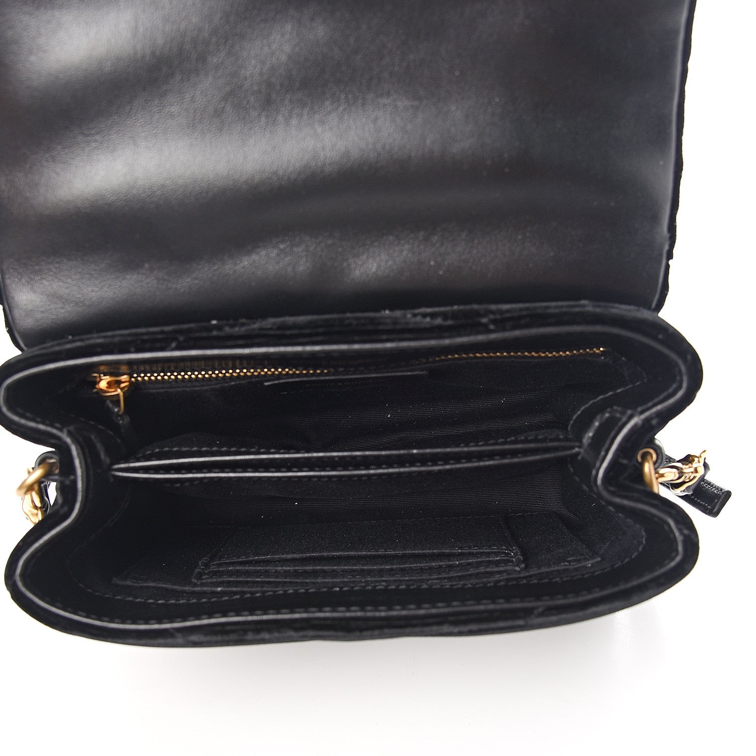 Saint Laurent Velvet Y Quilted Monogram Toy Loulou Chain Satchel French Black 4 of 10