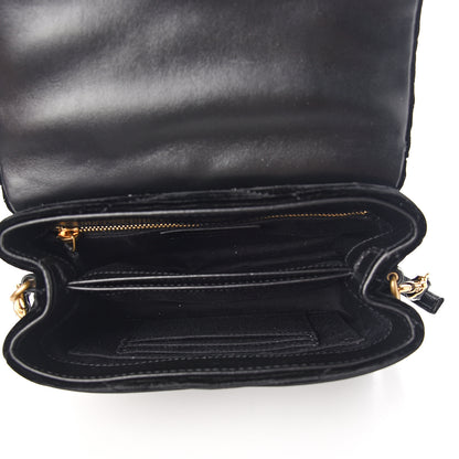Saint Laurent Velvet Y Quilted Monogram Toy Loulou Chain Satchel French Black 4 of 10