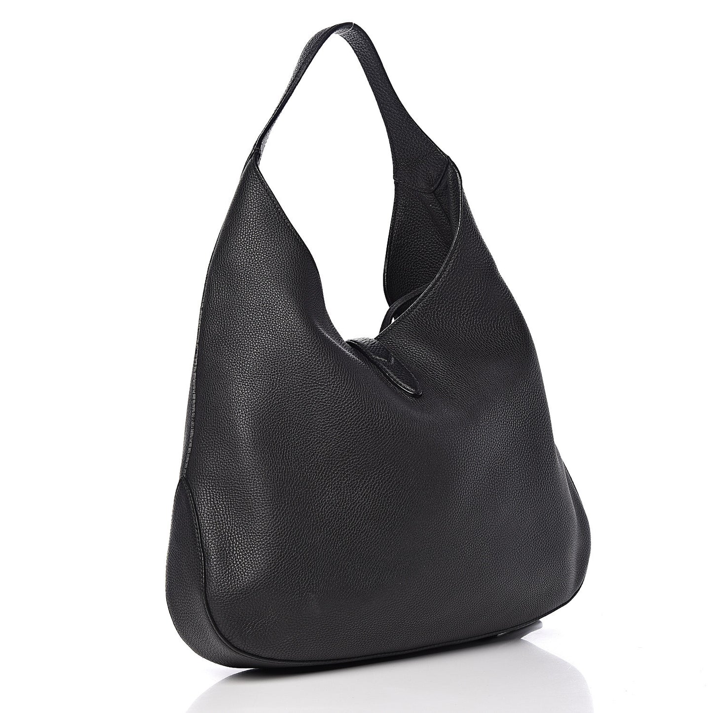 Soft Grained Calfskin Large Jackie Hobo Black