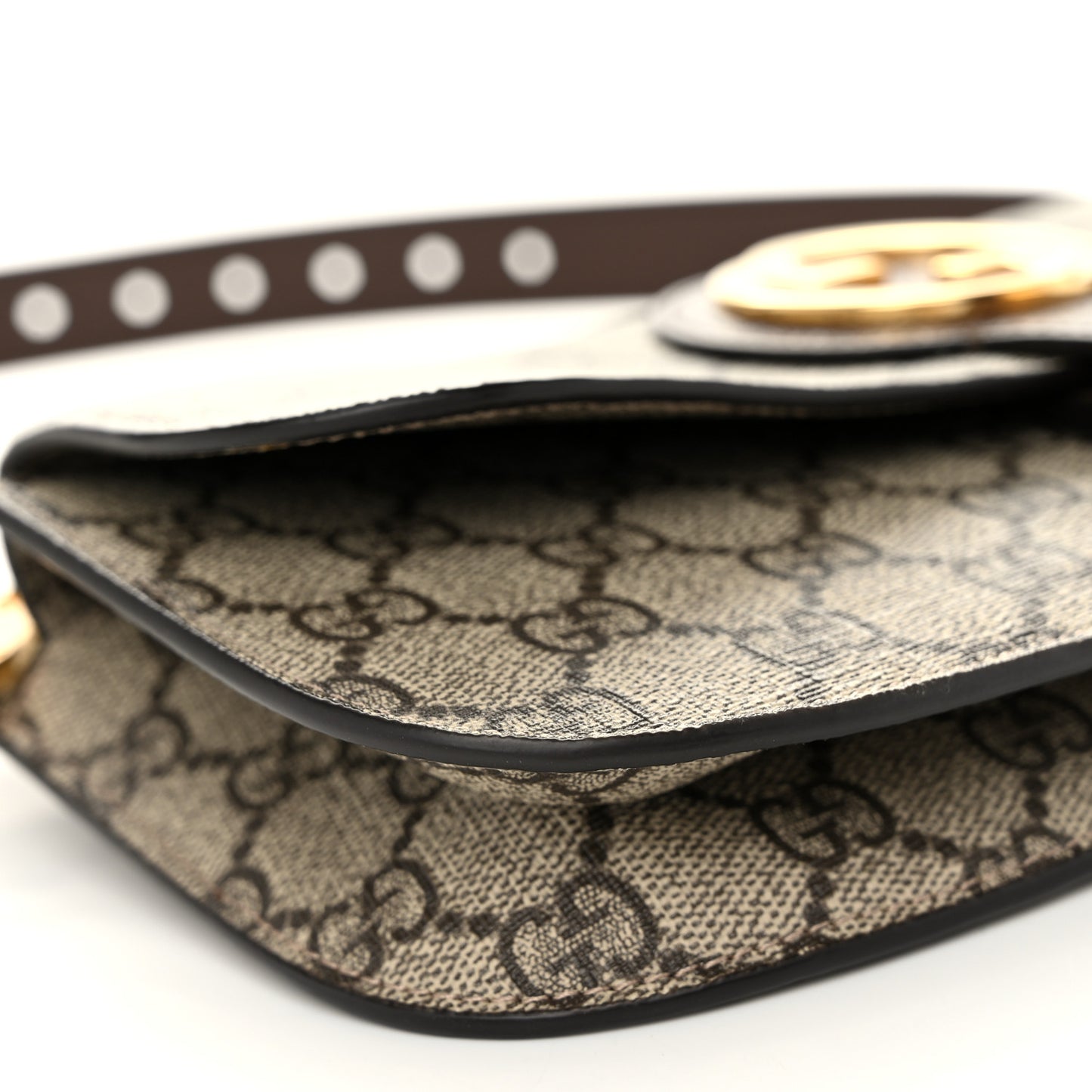 GG Supreme Monogram Textured Dollar Calfskin Blondie Belt Bag Beige Ebony New Acero