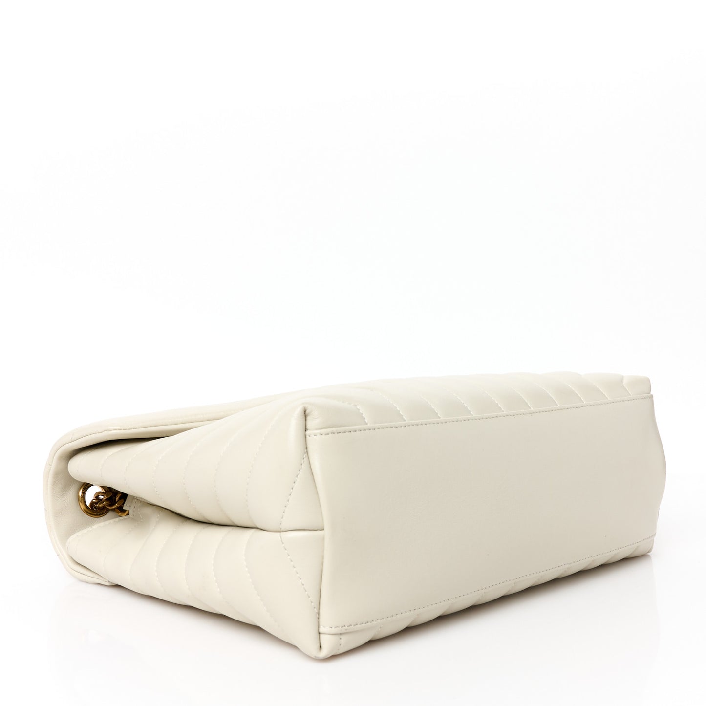Calfskin Y Quilted Monogram Medium Loulou Chain Satchel Crema Soft
