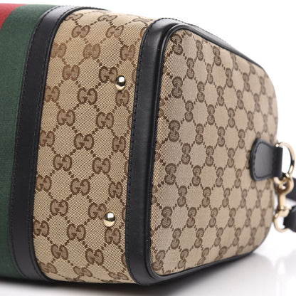 Gucci Monogram Vintage Web Medium Boston Black 9 of 10