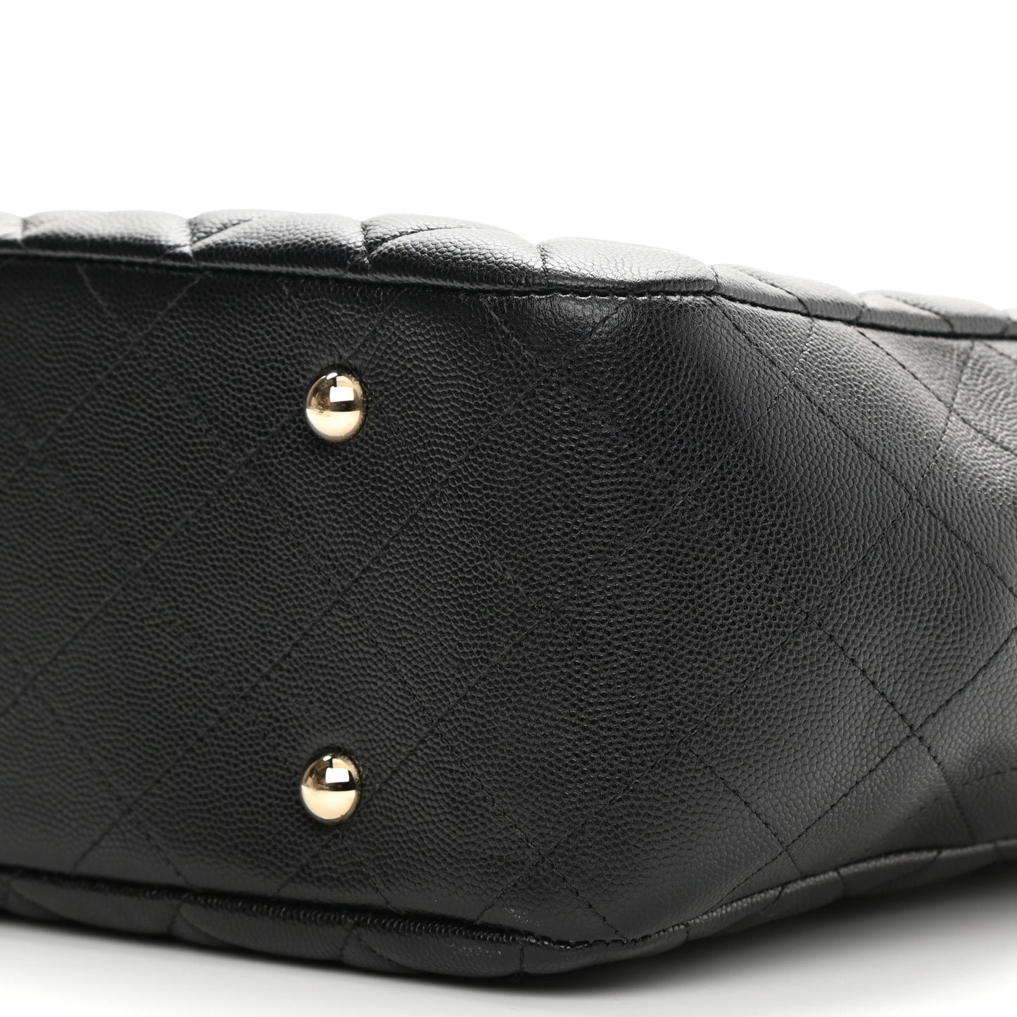 Caviar Quilted Large Shopping Tote Black